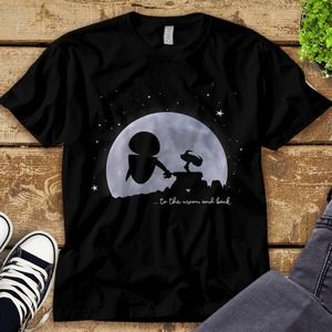 Disney Wall-E & Eve To The Moon And Back T-Shirt Unisex Tee Adult T-shirt